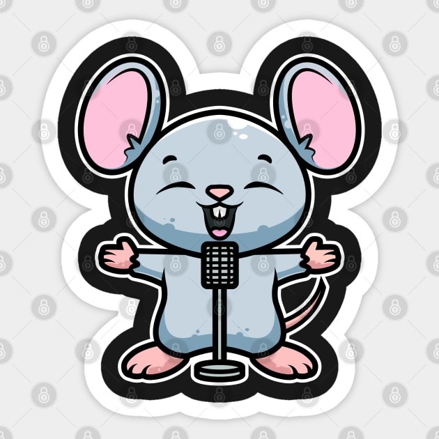 Mouse Sing Karaoke Kids Kawaii Neko Anime graphic Sticker by theodoros20